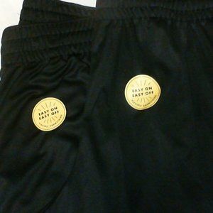 2 pair boys slick feeling shorts black 12/14